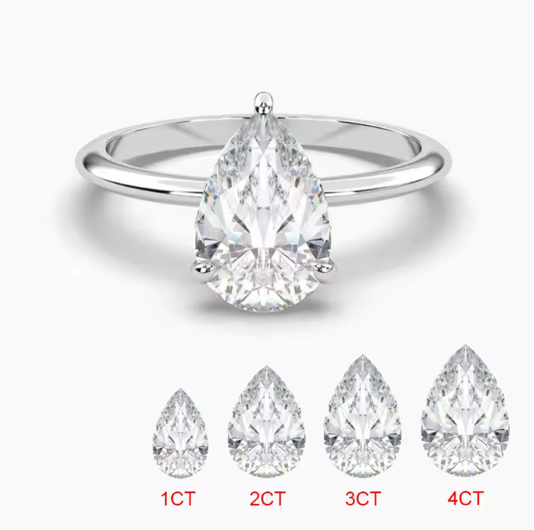 Bague - Éclat de Rosée – Moissanite coupe poire