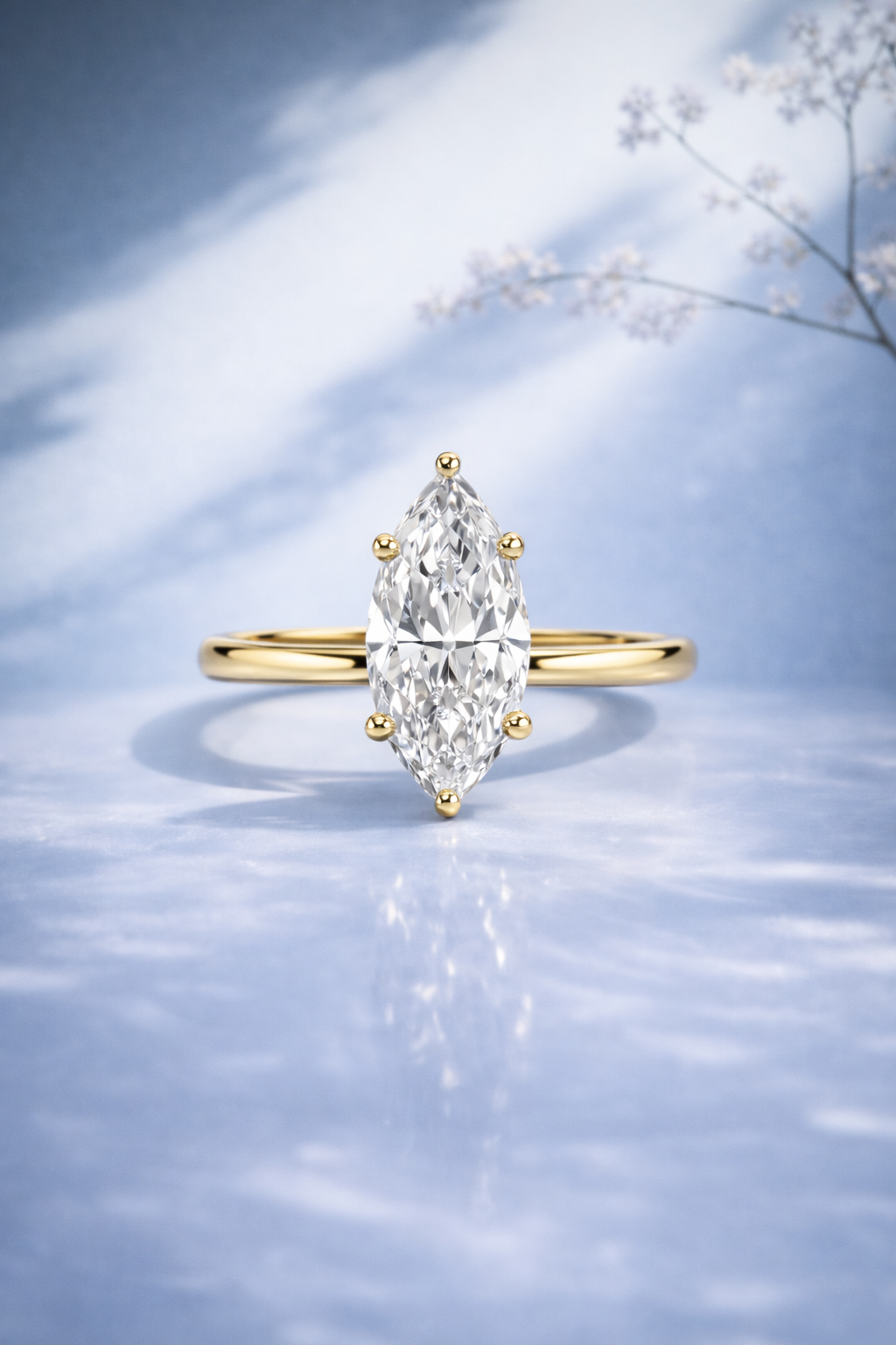 Bague de fiançailles Éclat Marquise- Moissanite coupe Marquise