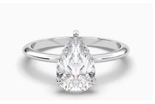 Bague - Éclat de Rosée – Moissanite coupe poire