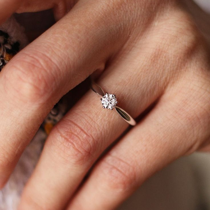 Bague de fiançaille Éclat Brillant - Moissanite coupe ronde