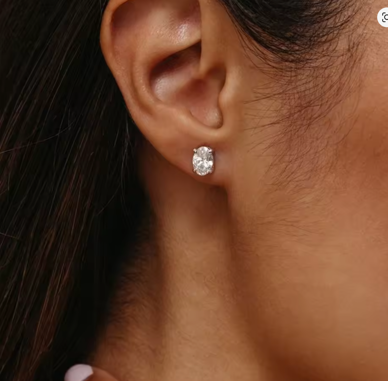 Boucles d'Oreilles Moissanite coupe Ovale