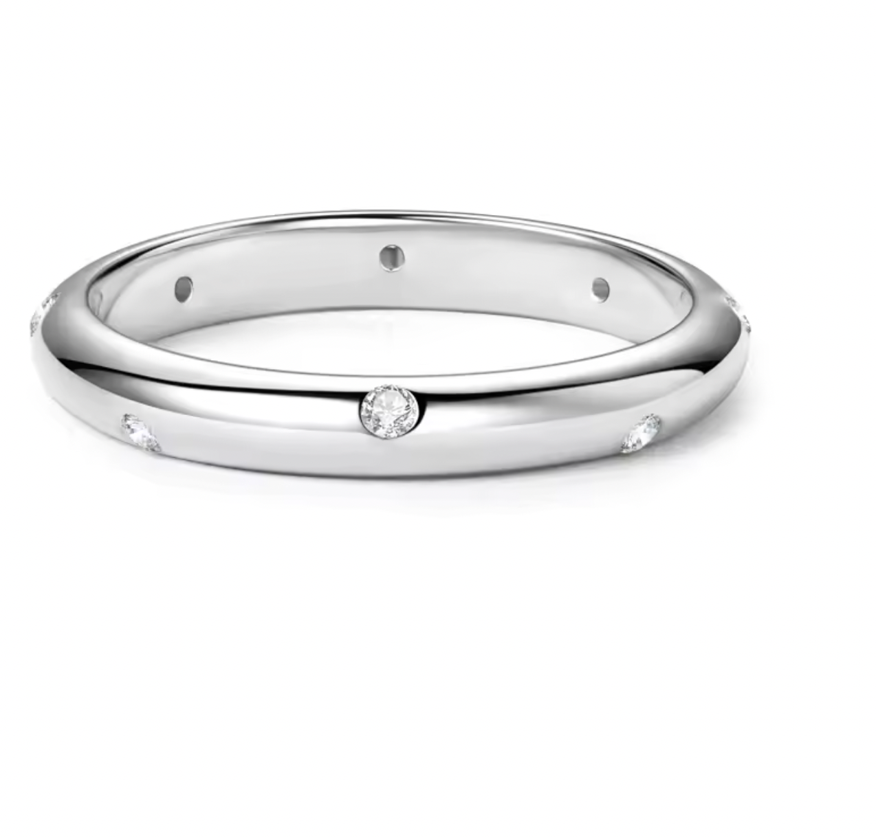 Éclat des Astres – Bague Eternity en Argent 925 et Moissanites