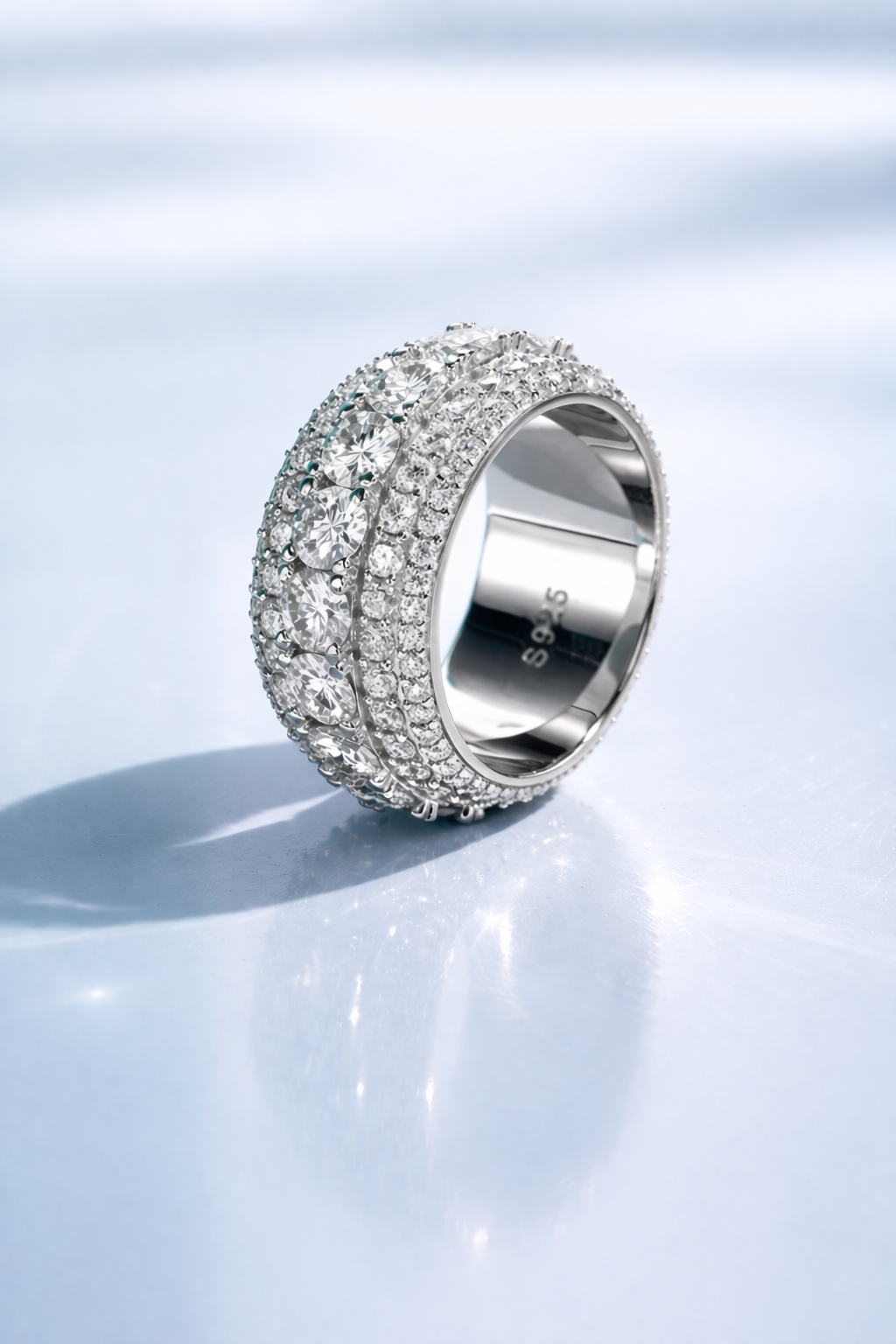 Nébuleuse – Bague Cocktail Full Pavé Moissanite