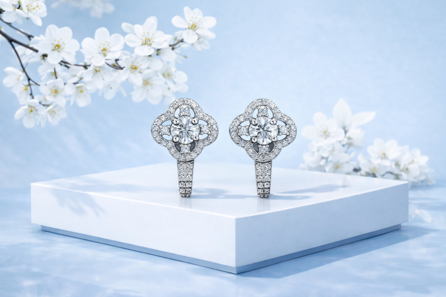 Boucles d'oreilles Trefles Celeste
