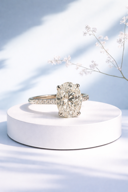 Bague de fiançailles Éclats d'Aurore - Moissanite coupe Ovale