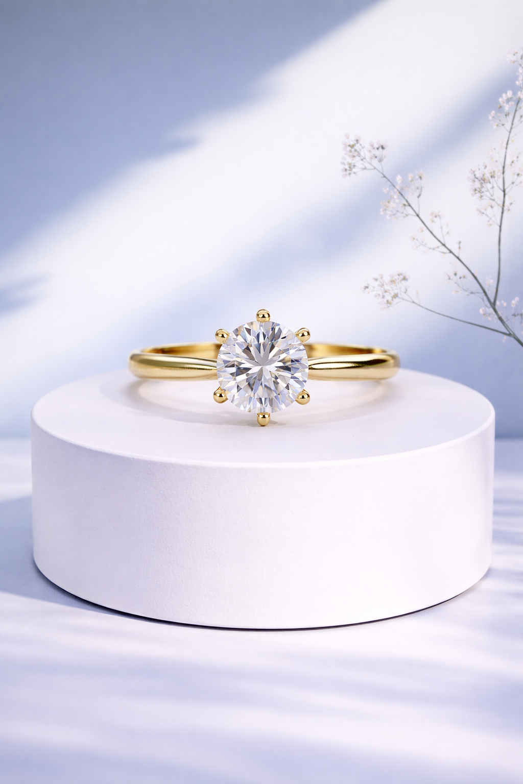 Bague de fiançaille Éclat Brillant - Moissanite coupe ronde