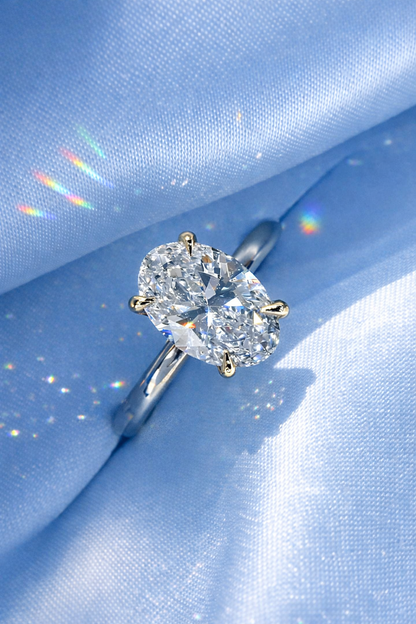 Bague Solitaire Ovale - Moissanite