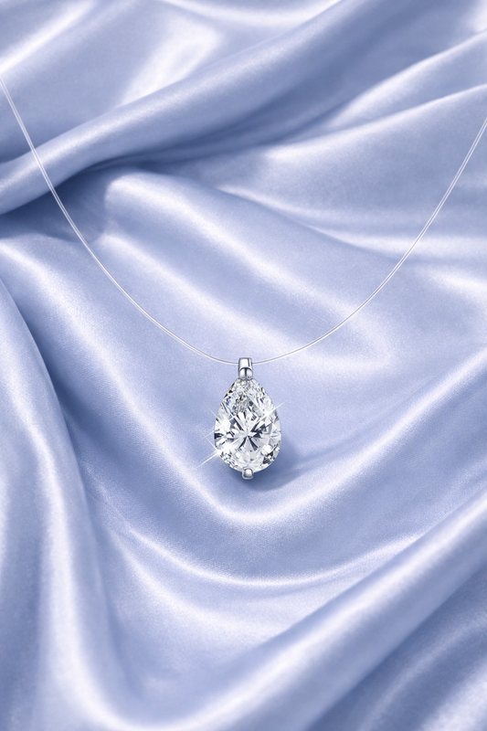 Collier Éclat Suspendu – Moissanite sur fil invisible