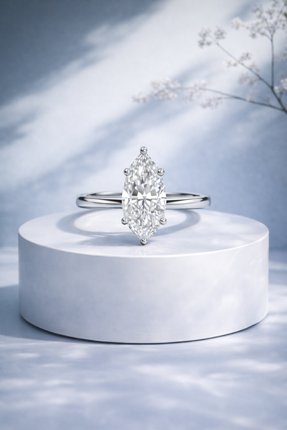 Bague de fiançailles  Éclat Marquise- Moissanite coupe Marquise