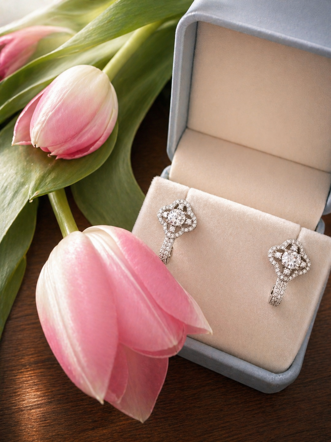 Boucles d'oreilles Trefles Celeste